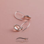 گوشواره نقره زنانه کوارتز صورتی