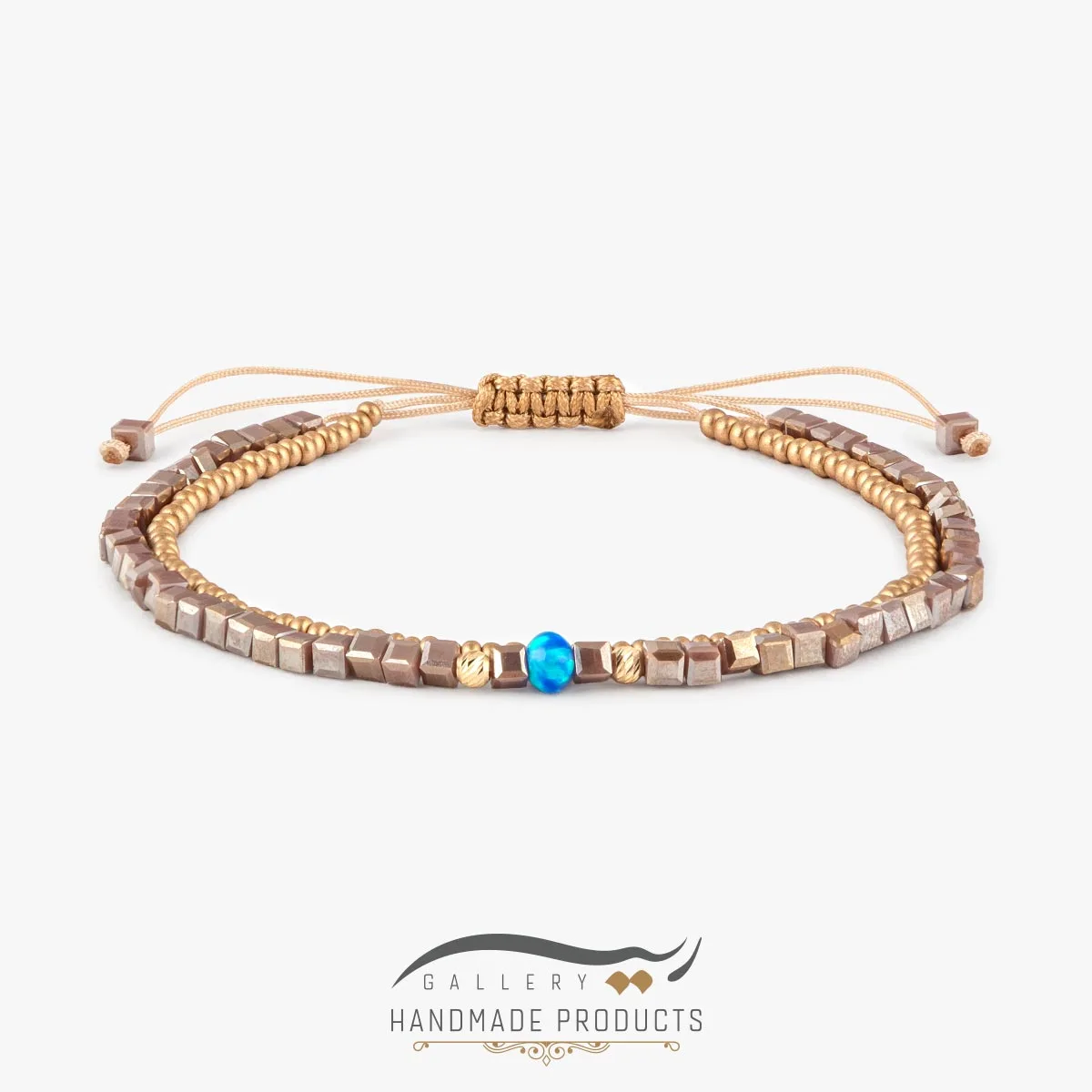 دستبند طلا زنانه موانا ( ساخته شده از کریستال، منجوق، طلا)