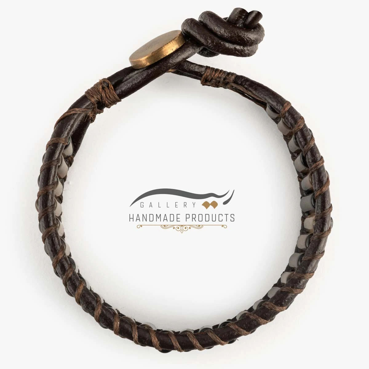 دستبند مردانه چرمی سیداریس ( ساخته شده از چرم، عقیق)