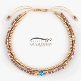 دستبند طلا زنانه موانا ( ساخته شده از کریستال، منجوق، طلا)