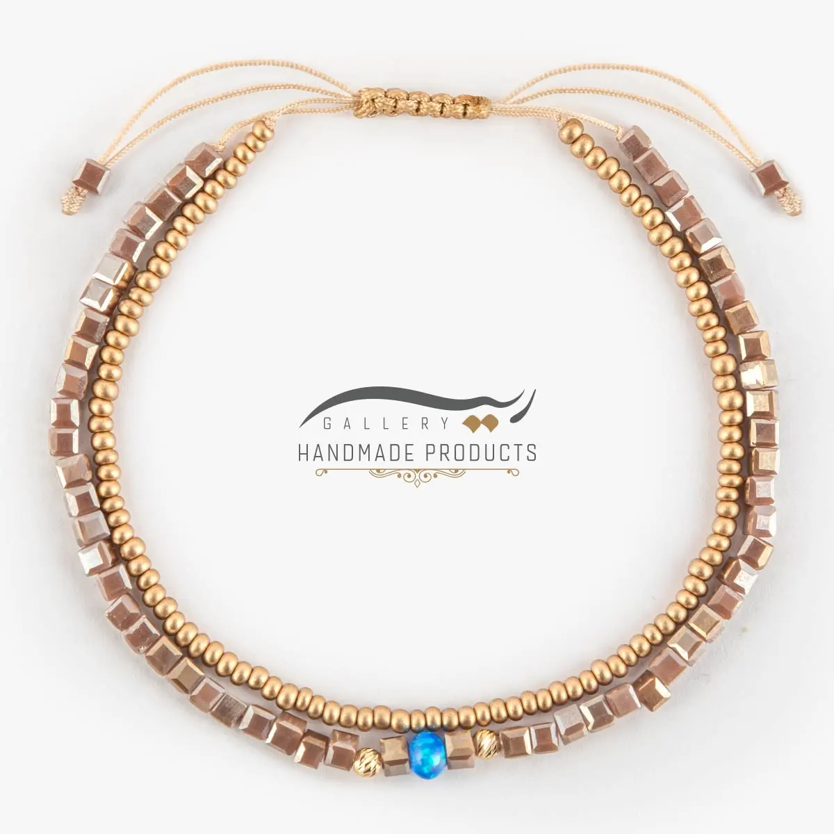 دستبند طلا زنانه موانا ( ساخته شده از کریستال، منجوق، طلا)