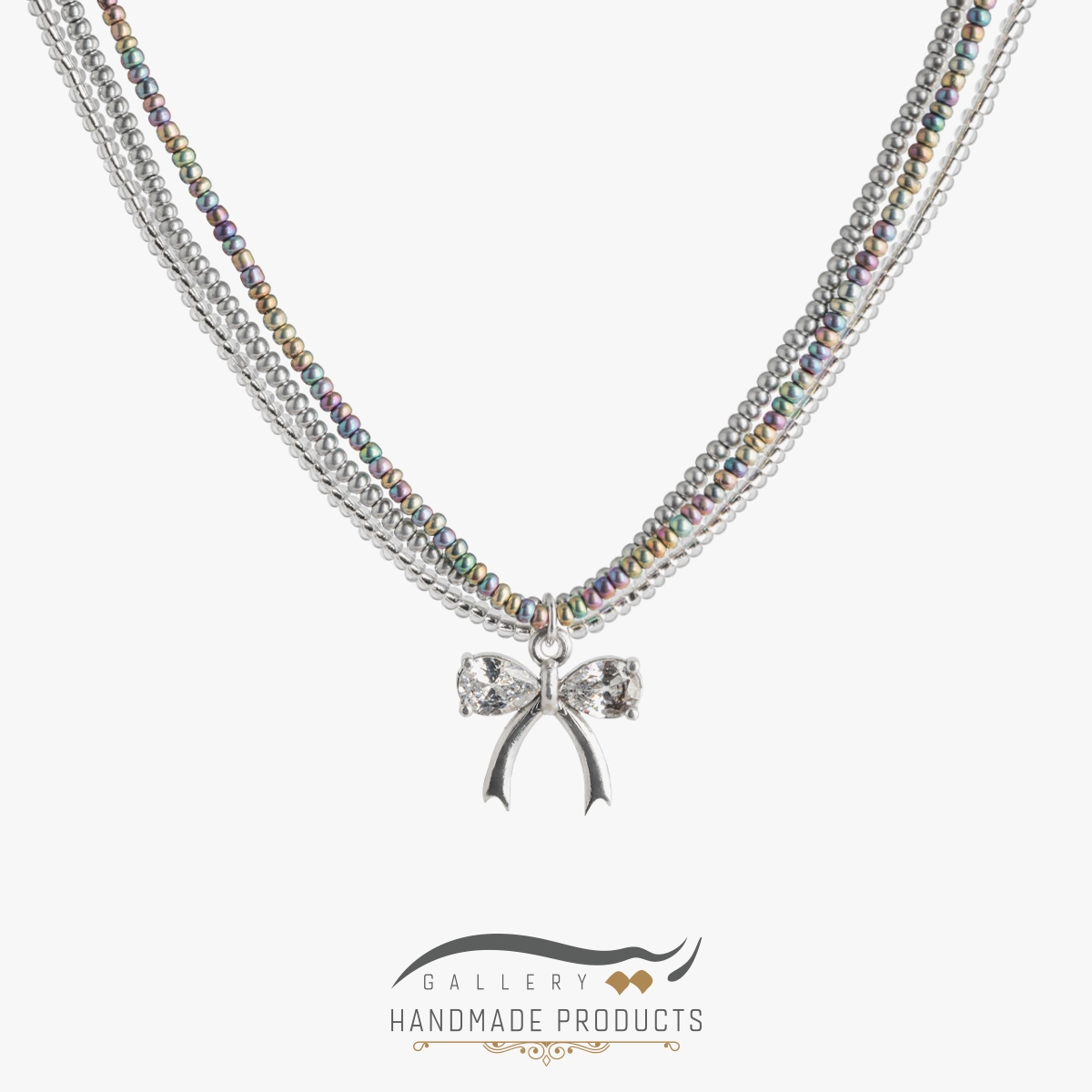 01-Ri3-5479-Silver گردنبند نقره زنانه پاپیون