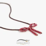 گردنبند طلا زنانه پاپیون (ساخته شده از کریستال، منجوق و طلا)
