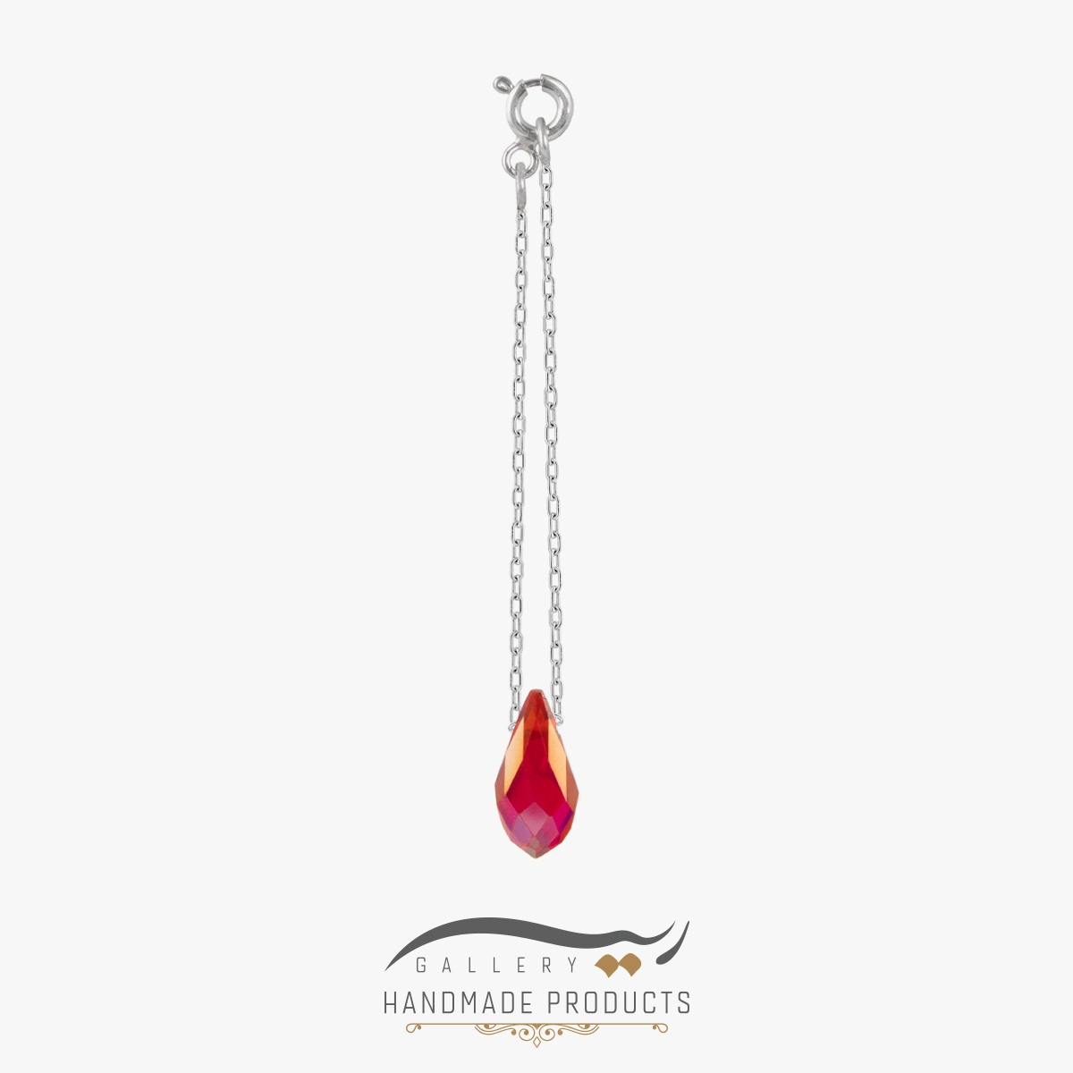 01-Ri3-2060-Silver آویز ساعت نقره زنانه کریستال اشکی