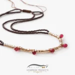 گردنبند طلا زنانه شفق (ساخته شده از طلا، کریستال و منجوق)
