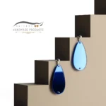 گوشواره نقره زنانه کاربن (ساخته شده از نقره و گلس )