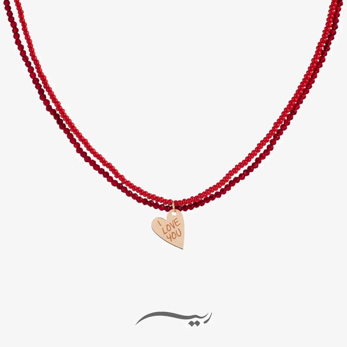 گردنبند طلا زنانه Red (ساخته شده از طلا، عقیق و منجوق)