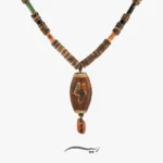 گردنبند مردانه حوروس (ساخته شده از عقیق تبتی، چوب نارگیل، اونیکس، جاسپر و هسته خرما)