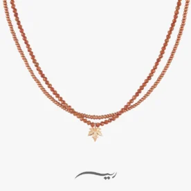 گردنبند طلا زنانه افرا ( ساخته شده از طلا، دلربا و منجوق )