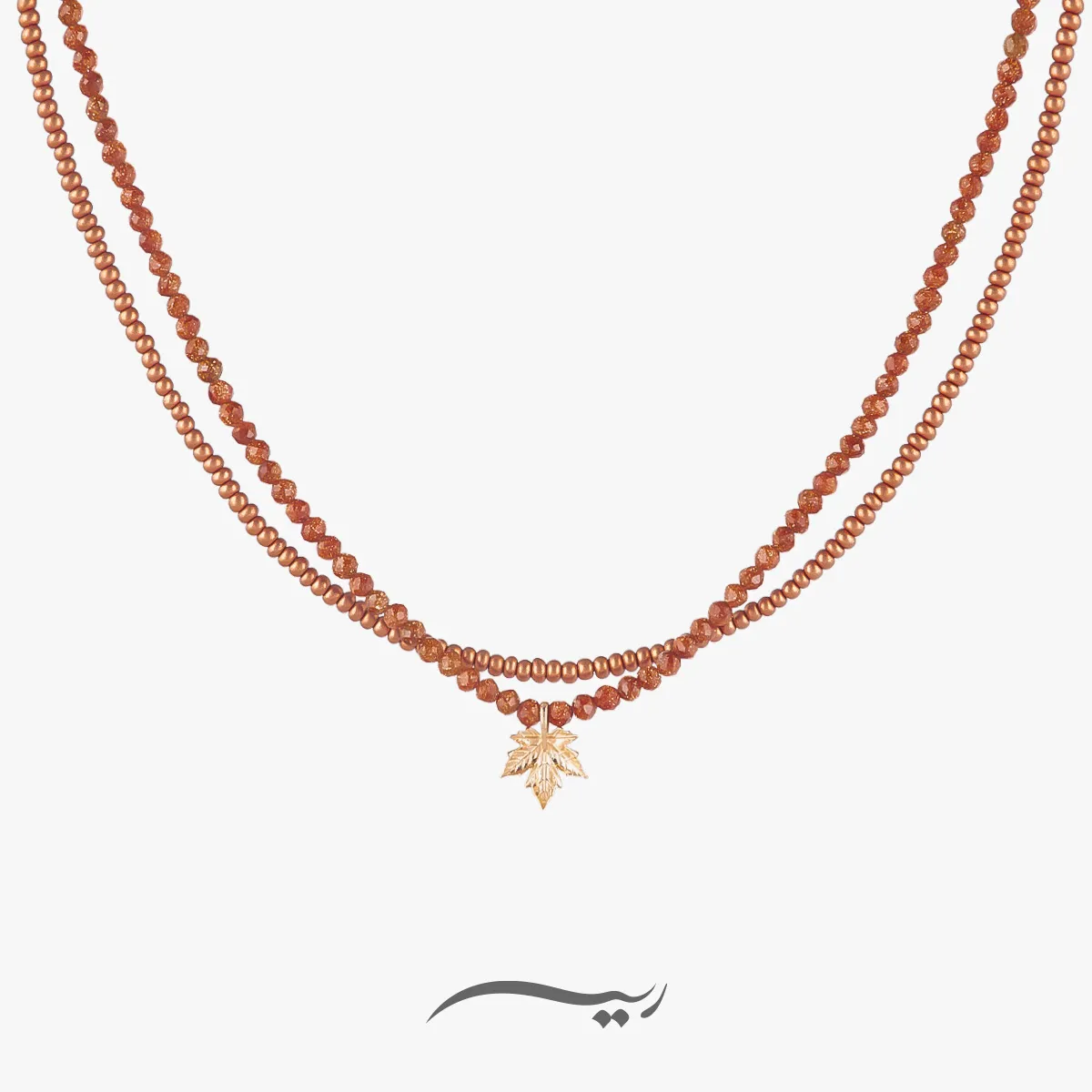 گردنبند طلا زنانه افرا ( ساخته شده از طلا، دلربا و منجوق )